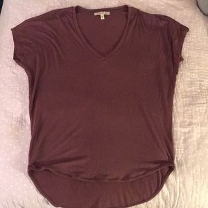 purple v-neck